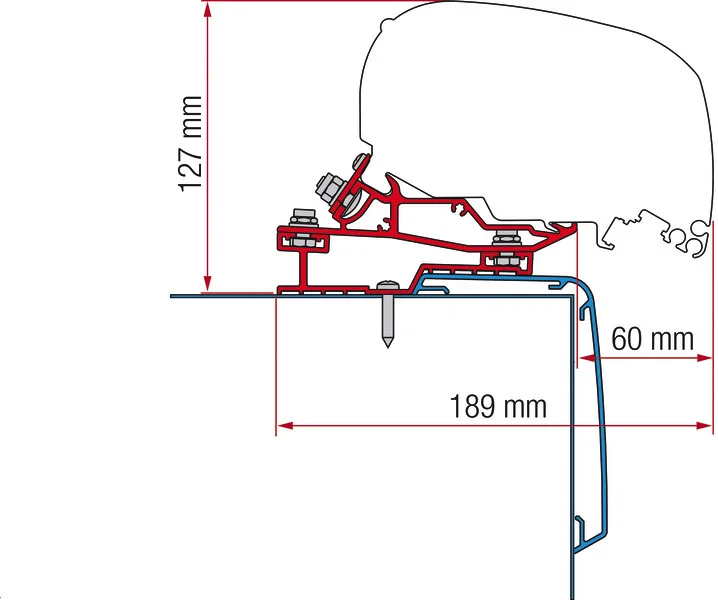 Adaptér pro střešní markýzu Fiamma F80 na Rapido C-Line (délka 340 cm) 306037
