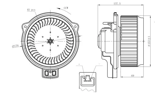 vnitřní ventilátor NRF 34267 – OE 79310TF0G01
