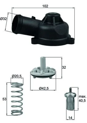 Termostat, chladivo MAHLE TI24483D