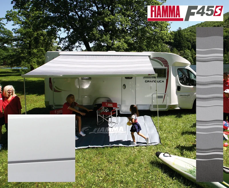 Markýza nástěnná kazetová Fiamma F45S 3,0 m v levostranném provedení (pouzdro Polární bílá, plátno Královská šedá, výsuv 2,5 m) 315745