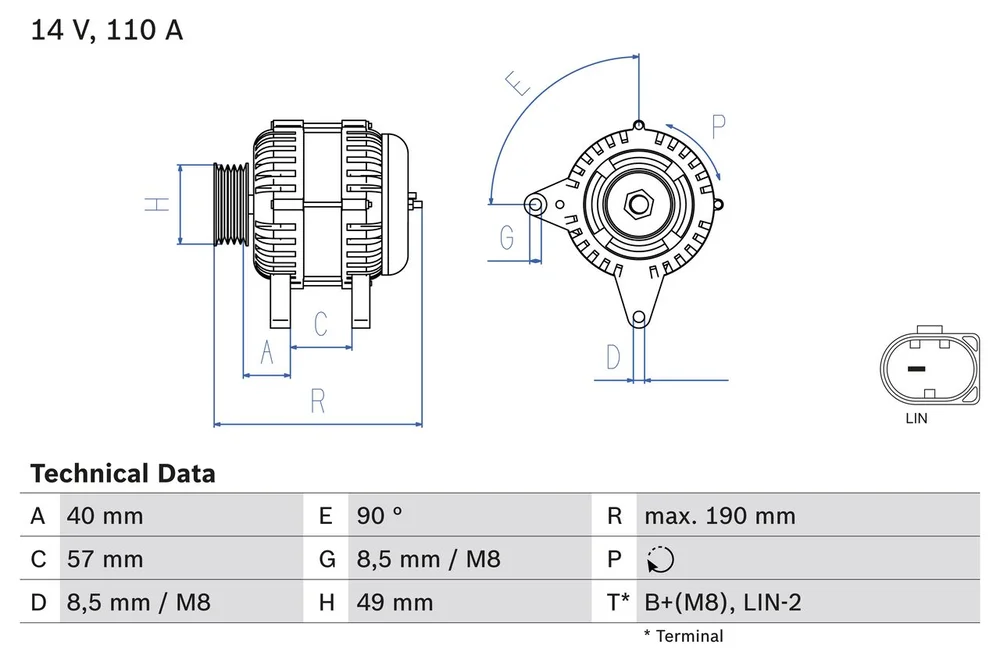 BO 0986083910 Alternátor BOSCH-výmenný díl