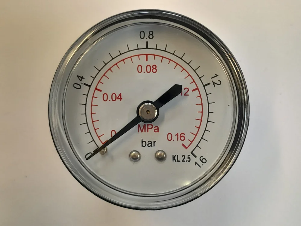 Manometr 1/4" 0-1,6 barů MZ 50mm, plast zadní 735288