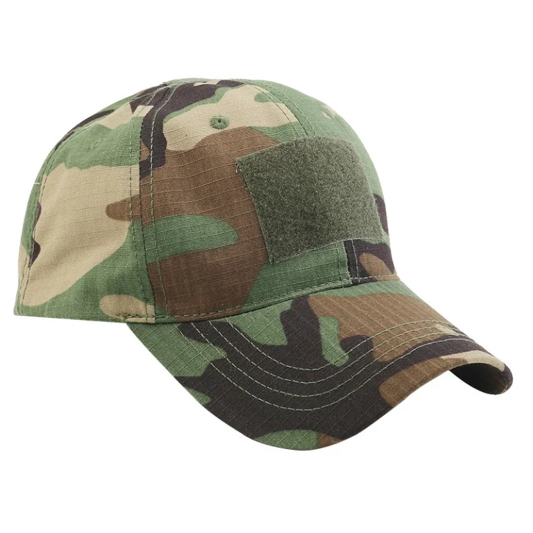 Kšiltovka taktická outdoorová, woodland, 65% polyester, 35% bavlna, Kamper 319830