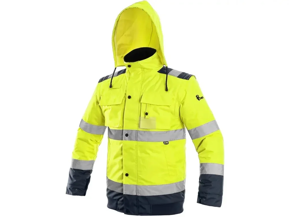 Bunda CXS LUTON výstražná, zateplená, 2v1, do pasu, žluto-modrá, vel. XL 742695