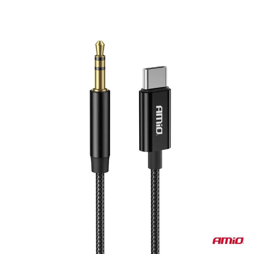 Kabel USB-C na TYP AUX Mini Jack 3,5mm 1m AMiO-04294 - Obrázek 2