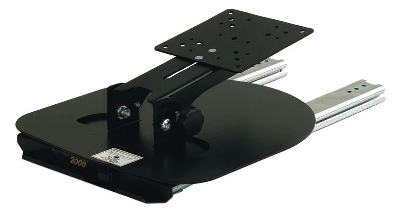 Držák TV výsuvný otočný a sklopný pro TFT monitory 8"–15" (výsuv 37–82,6 cm, do skříňky, hliníkový, černý) 301616