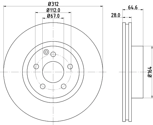 Brzdový kotouč HELLA 8DD355127-771