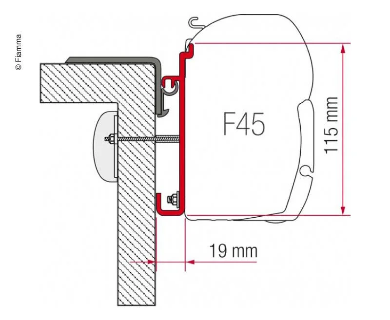 Adaptér stěnové markýzy Fiamma Kit Rapido Série 7/8 pro F45s (2× 8 cm, 1× 100 cm) 316284 Adaptér stěnové markýzy Fiamma Kit Rapido Série 7/8 pro F45s (2× 8 cm, 1× 100 cm) 316284