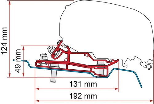 Sada adaptérů Fiamma pro Ford Transit L3H3 (320 cm, pravostranné řízení / RHD) 313993