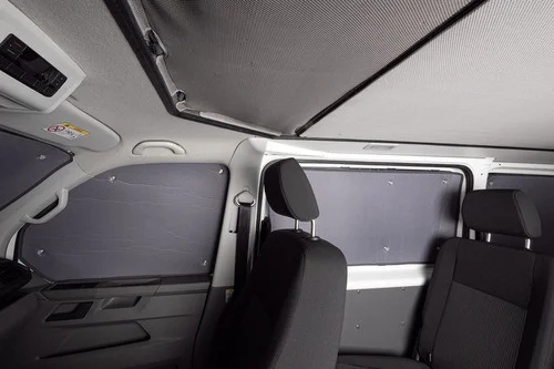 Rohože termální zatemňovací do obytného prostoru pro VW T5 / T6 / T6.1 (od 2003, krátký rozvor, 5dílná sada, Isoflex, šedá) 313237