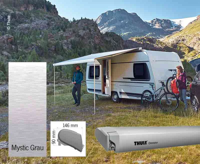 Markýza střešní kazetová Thule Omnistor 6300 4,0 m (stříbrný elox, Mystic Grey, výsuv 2,5 m) 313471