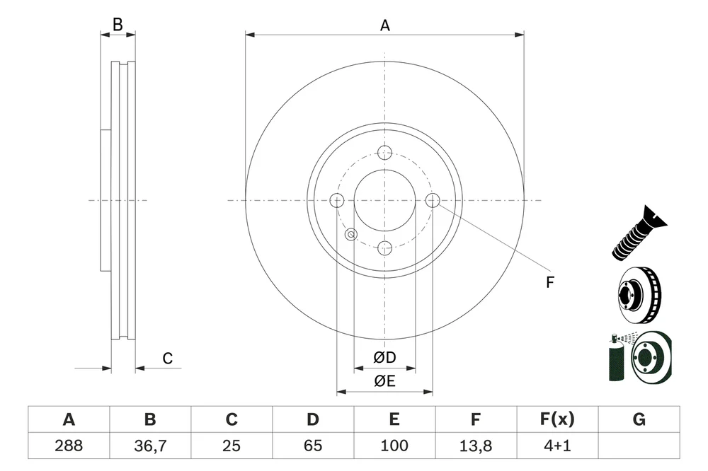 Brzdový kotouč BOSCH 0986479E81 – OE 1S0615301K