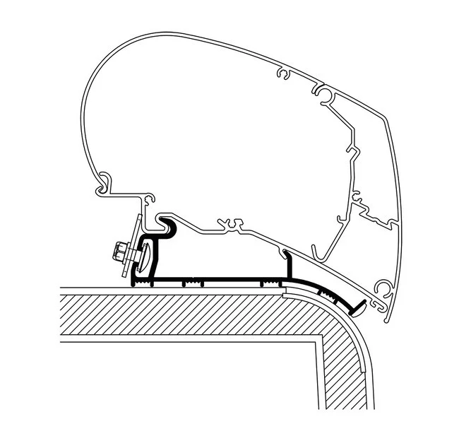 Adaptér střešní pro montáž markýzy Thule Omnistor na karavany Hymer a Eriba Nova (šířka 350 cm) 312573