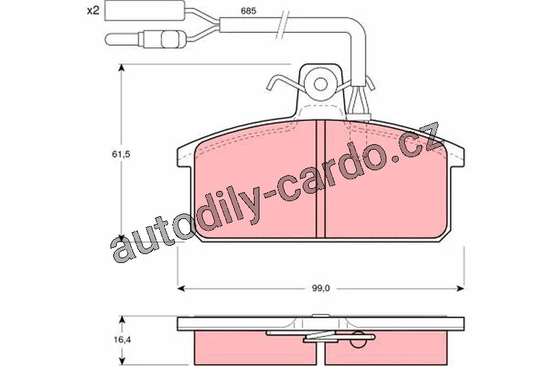 Sada brzdových destiček TRW GDB417 – LANCIA PRISMA 83-