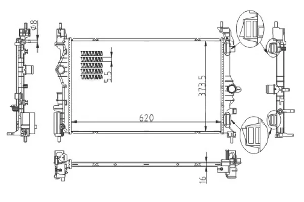 CHLADIČ DO KLIMAT. OPEL ADAM 13- HART 623792