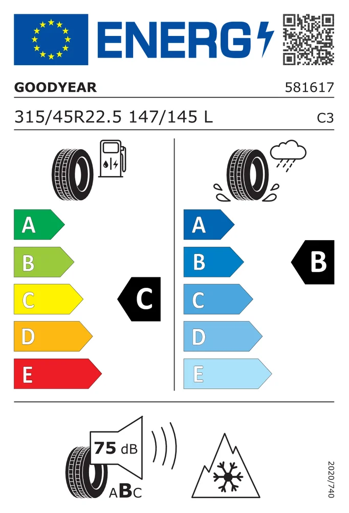 315/45R22.5 CGO EQMD GOODYEAR 315/45R22.5CGOEQMD