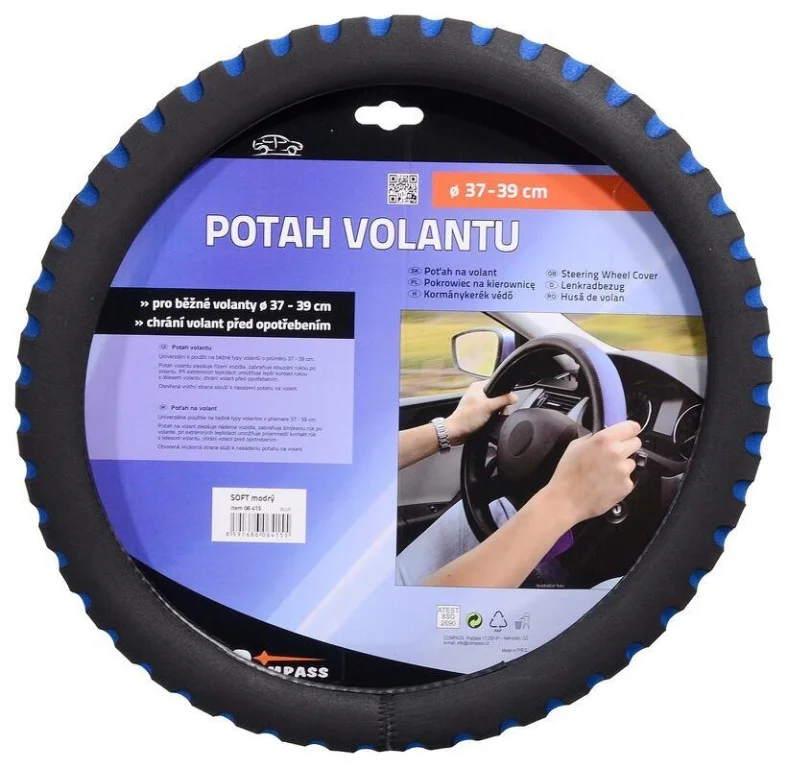 Potah volantu SOFT modrý 37-39cm 625778