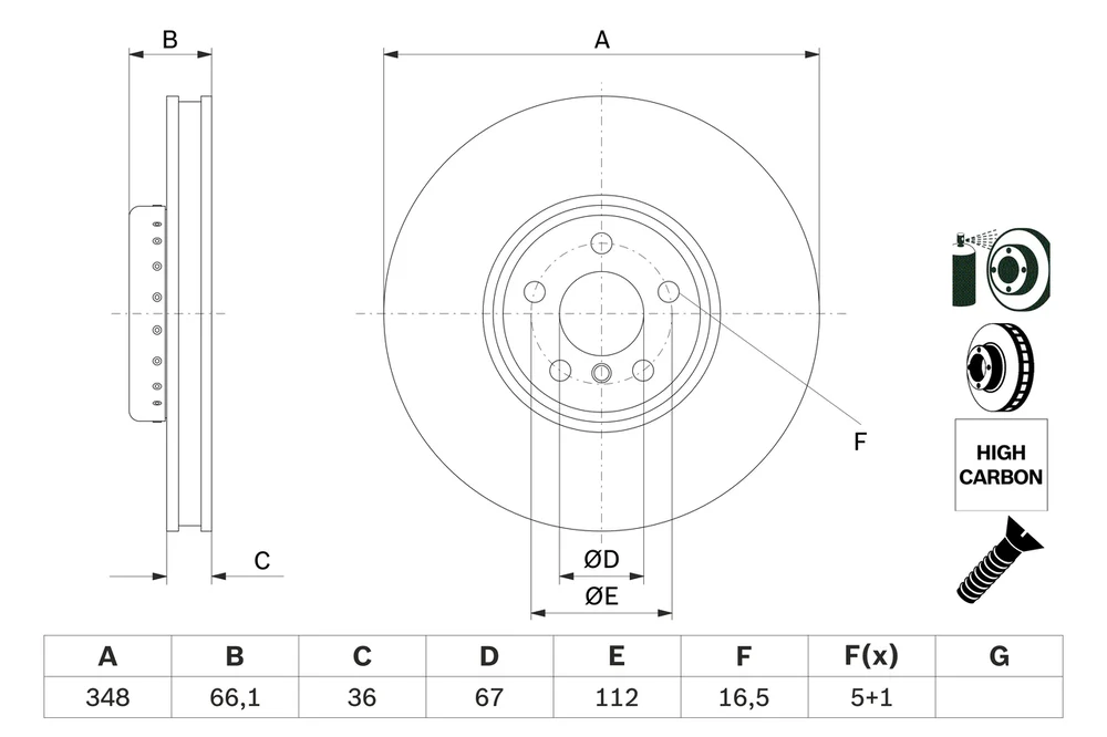 Brzdový kotouč BOSCH 0986479F59