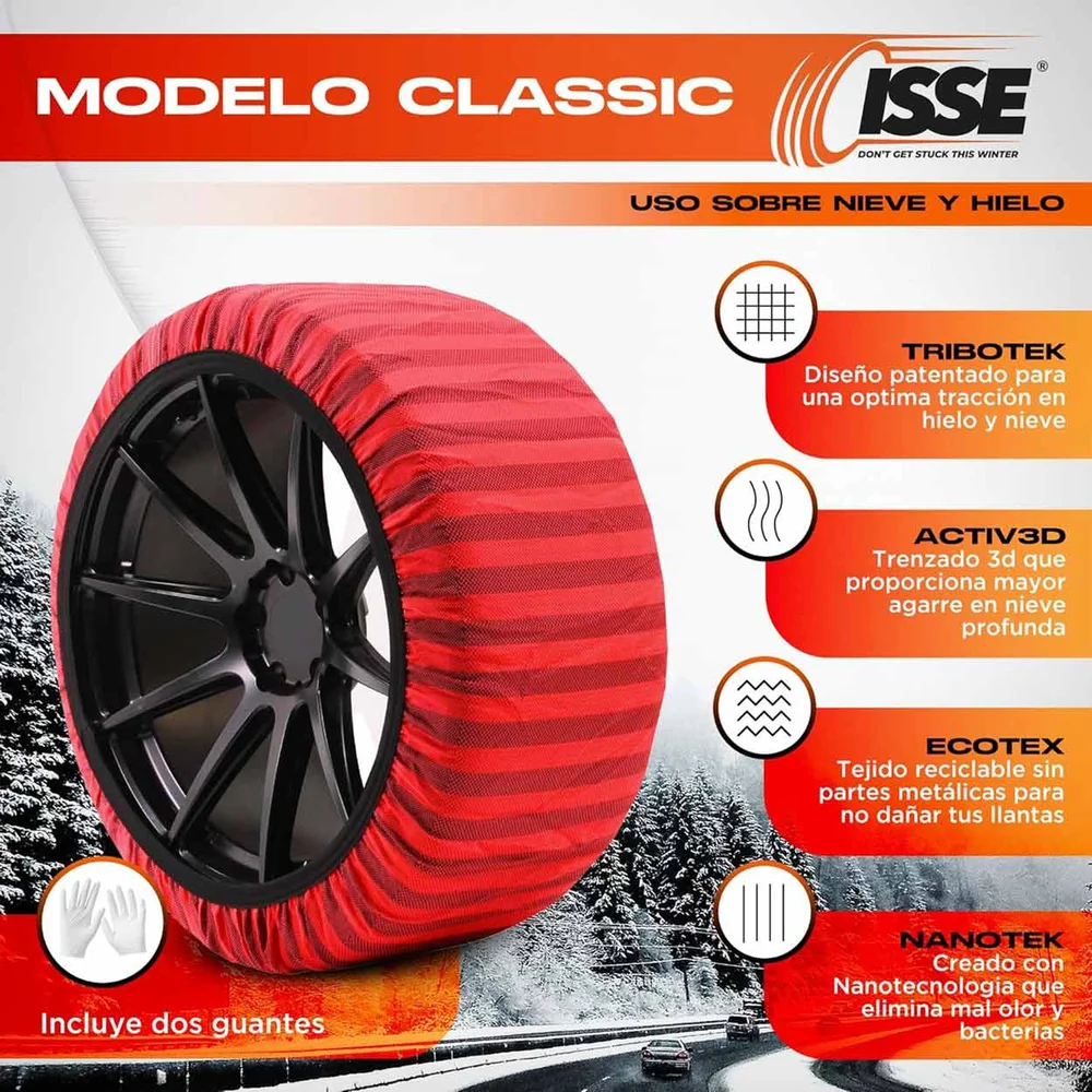 Textilní sněhové řetězy Isse Classic 66 2 ks C60066/IS00280 - Obrázek 4