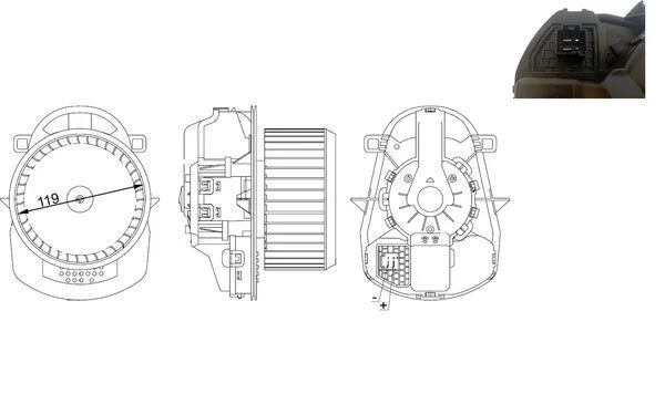 MH AB 258 000S ventilátor topení a klimatizace MAHLE 718893