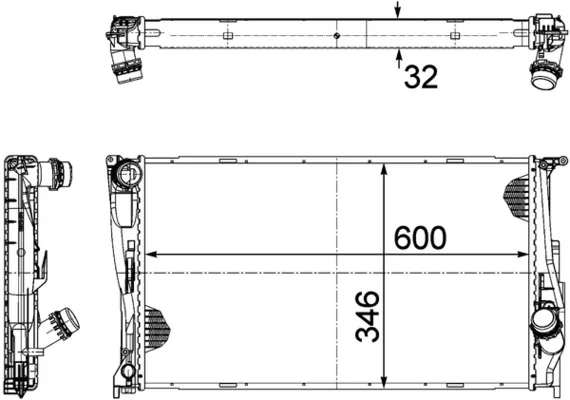 Chladič, chlazení motoru MAHLE CR1085000P Chladič, chlazení motoru MAHLE CR1085000P