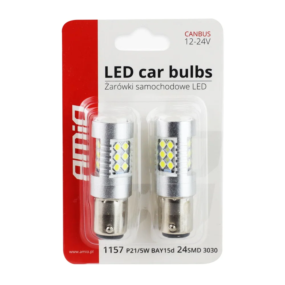 ZAROWKI LED CANBUS 3030 24SMD 1157 BAY15 AMIO 01438 - Obrázek 3
