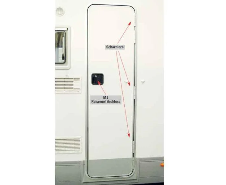 Dveře vstupní Caravantür System 2000 (dvoudílné, 1700 × 525 mm, bílé, pro karavany) 310558