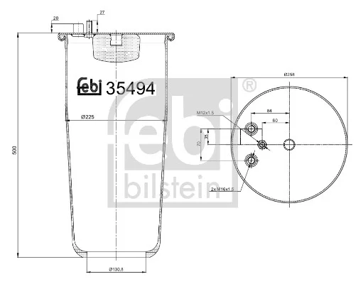 Mech, pneumaticke odpruzeni FEBI BILSTEIN 35494 Mech, pneumaticke odpruzeni FEBI BILSTEIN 35494