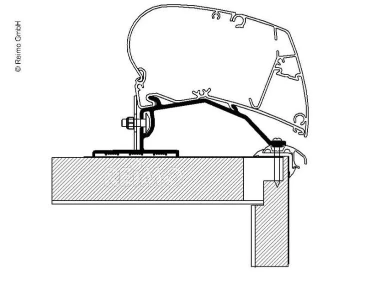 Adaptér střešní Thule pro markýzy Omnistor, Dethleffs / Fendt / LMC / Trigano, 5,5 m 313655
