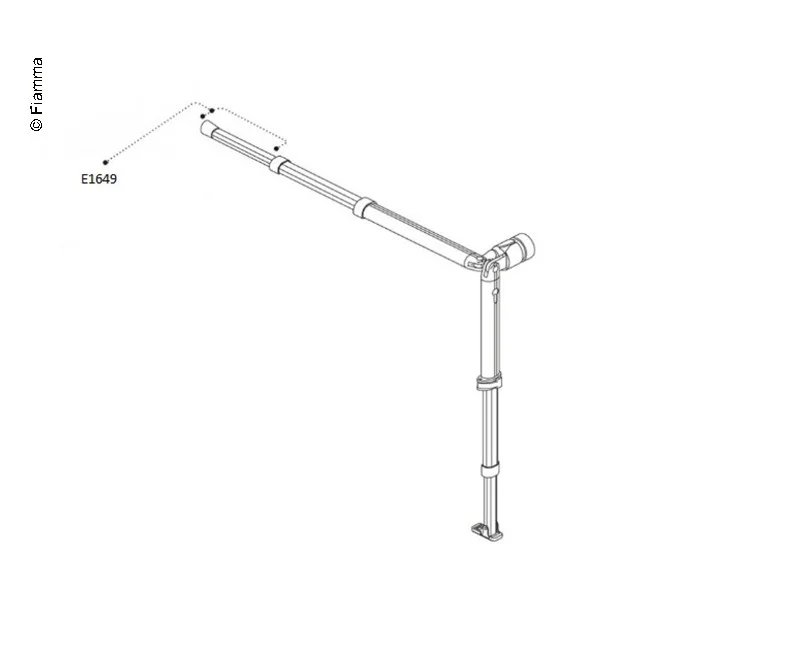 Napínací rameno / koncová tyč Fiamma pro pytlíkovou markýzu Caravanstore 05 07 délka 225 cm 315127