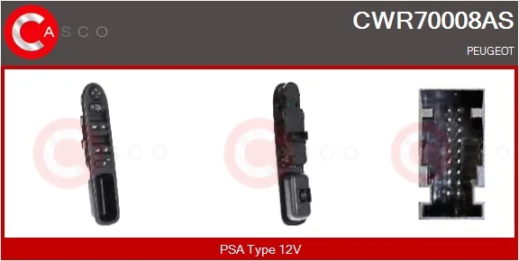 Spínač, zvedací zařízení oken CASCO CWR70008AS – OE 6554QG Spínač, zvedací zařízení oken CASCO CWR70008AS – OE 6554QG